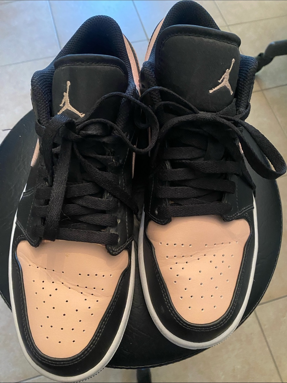 Jordan 1 Low - Black & Light Pink Men's Sneakers